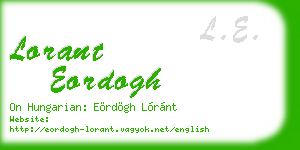 lorant eordogh business card